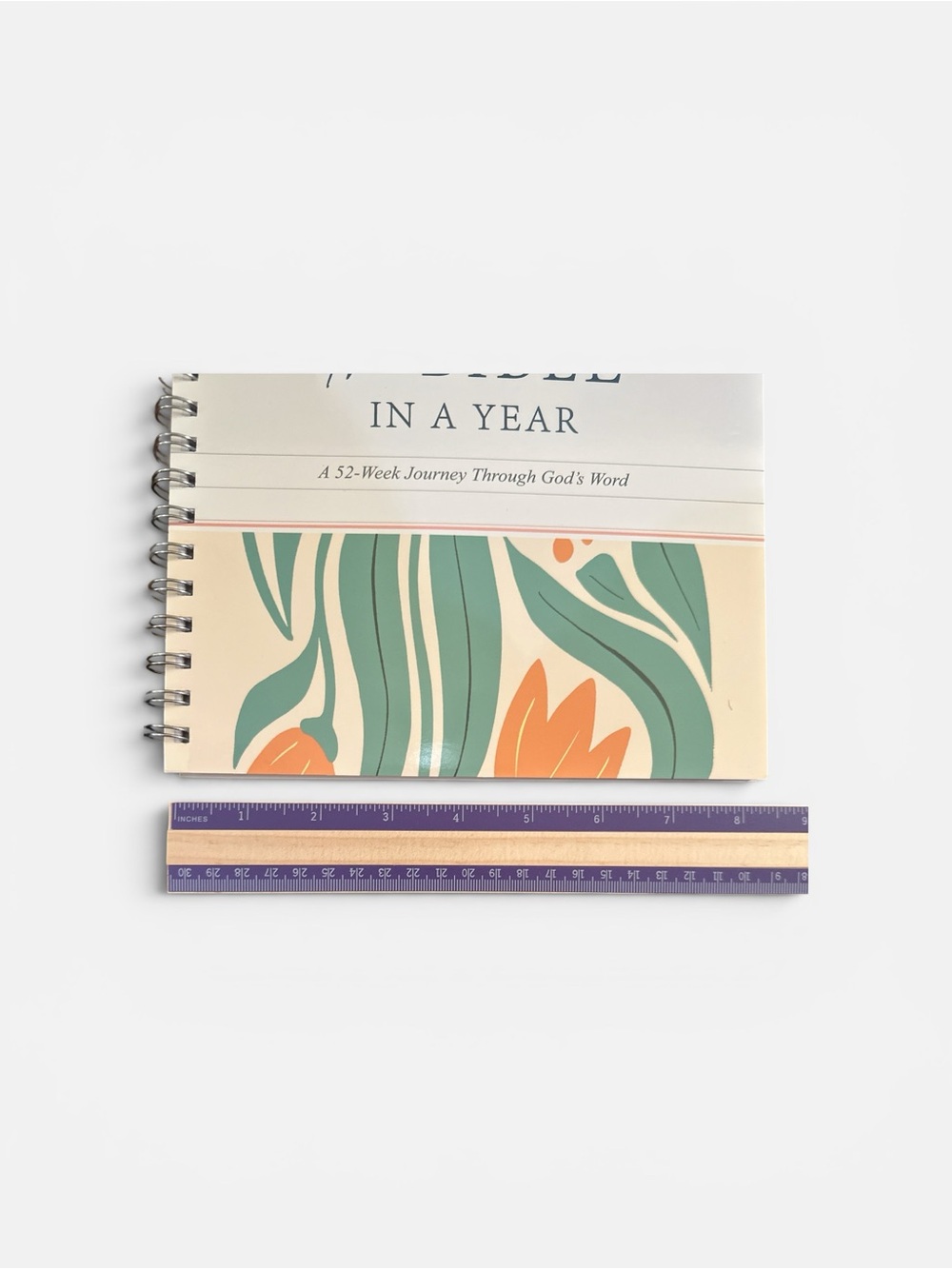 The Bible in a Year Spiral Notebook — Floral Teal & Coral - Picture 6 of 6